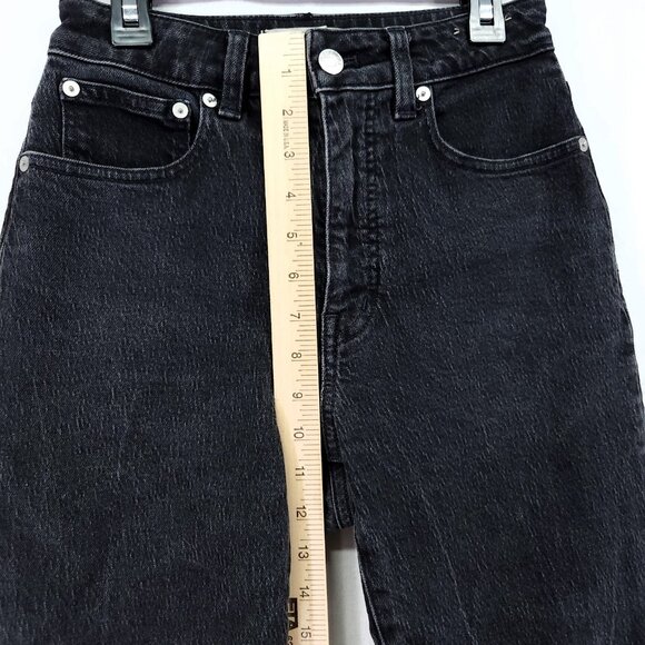 Madewell The Curvy '90s Straight Jean Size 24 Black Grunge High Rise - Picture 6 of 14